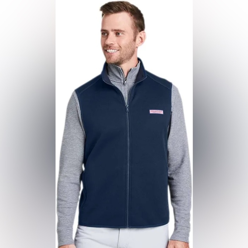 Vineyard Vines Men's Fleece Navy Vest XL